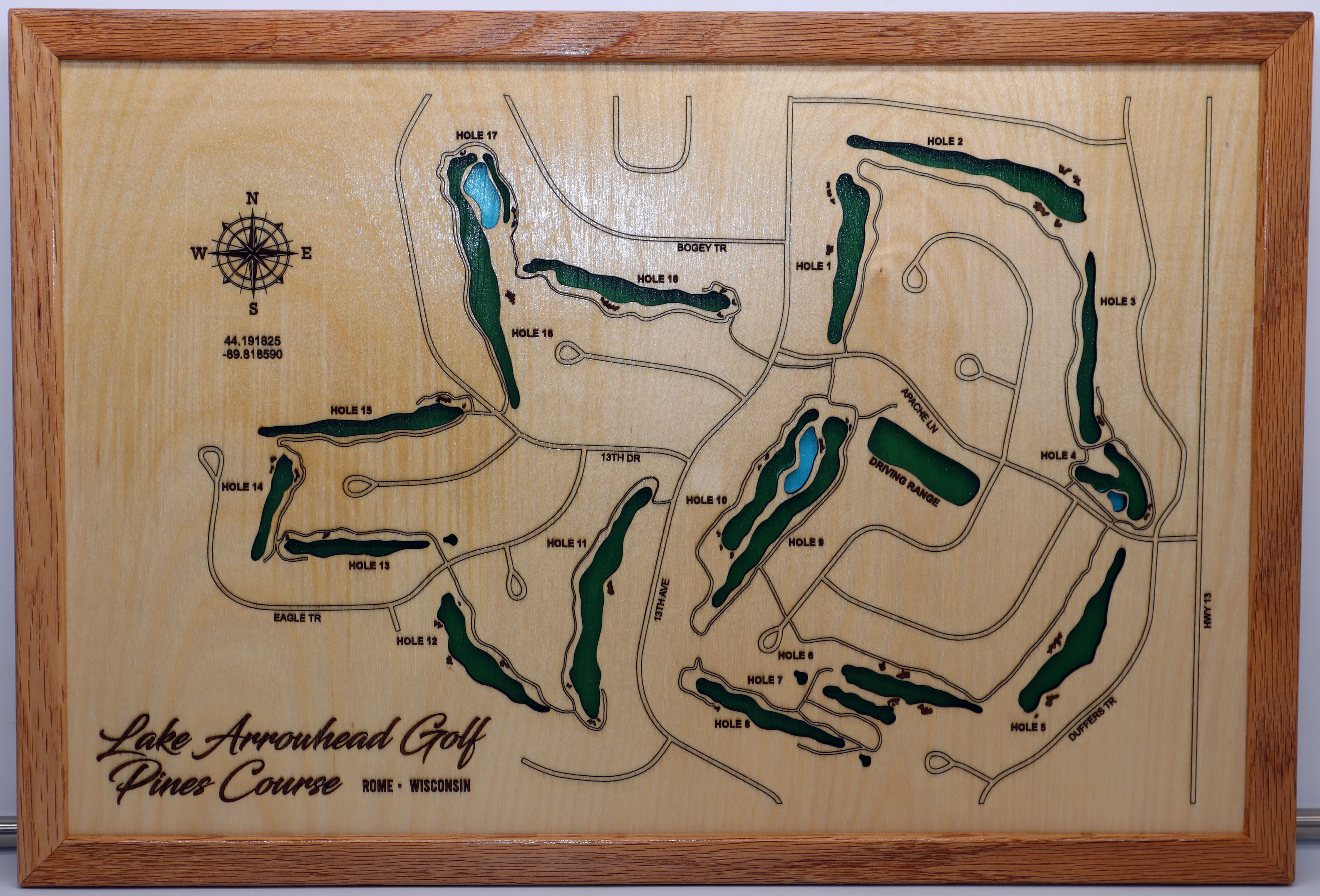 Lake Arrowhead Pines Golf Course CNC map